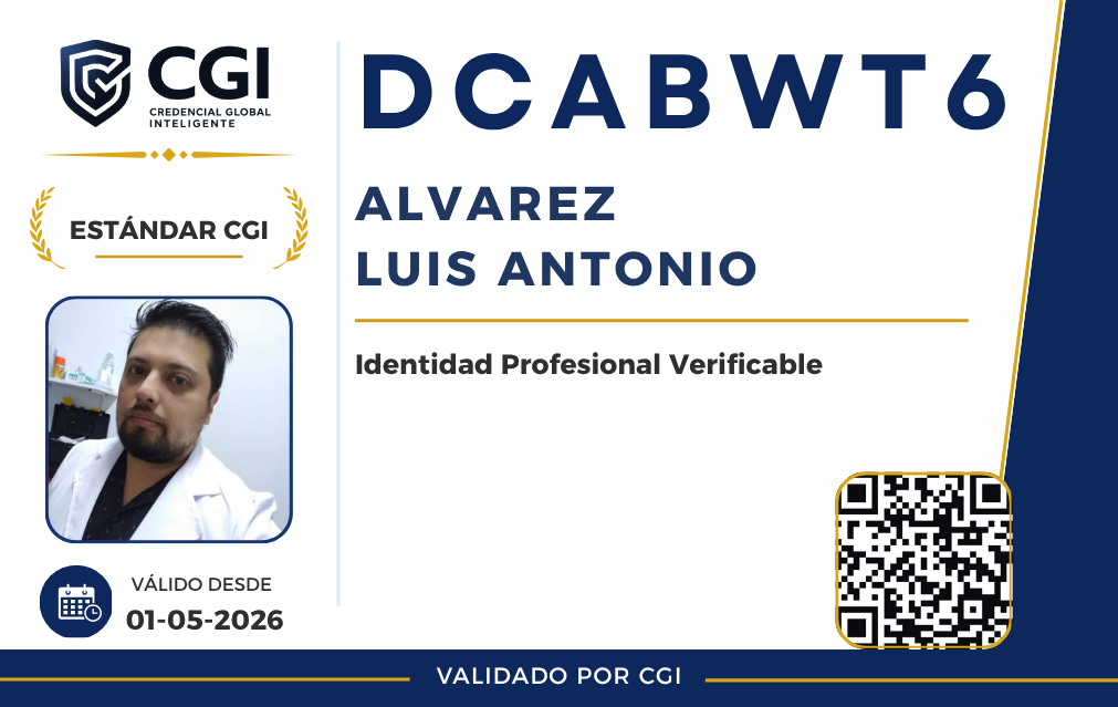 Credencial CGI de Luis Alvarez, frente